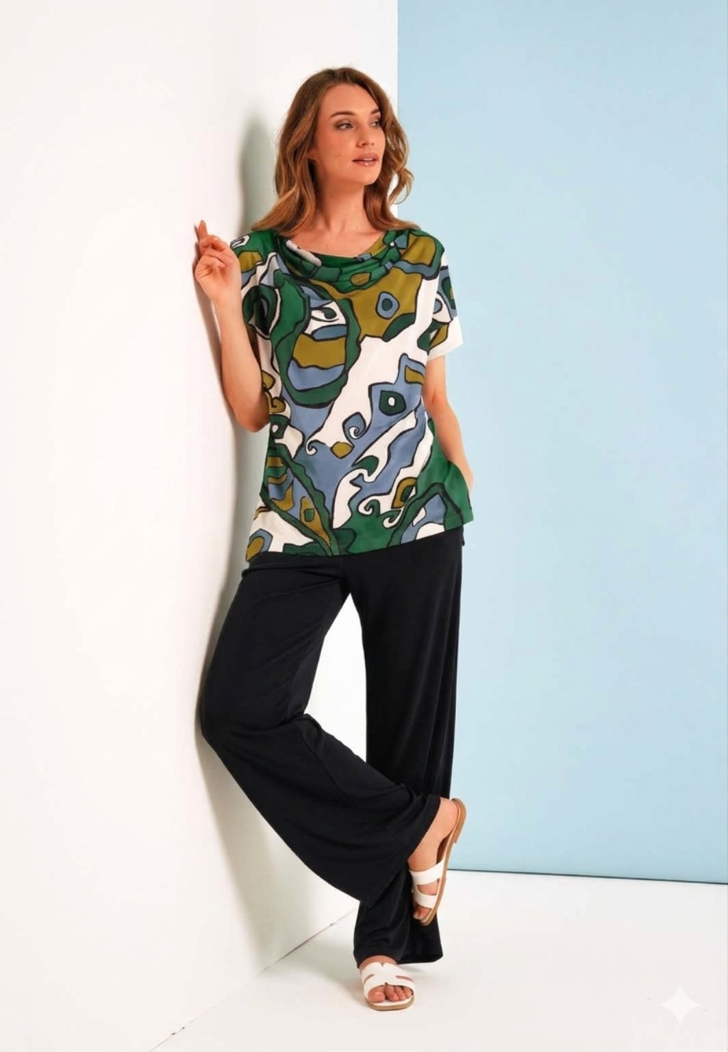 Pantaloni morbidi larghi - nero