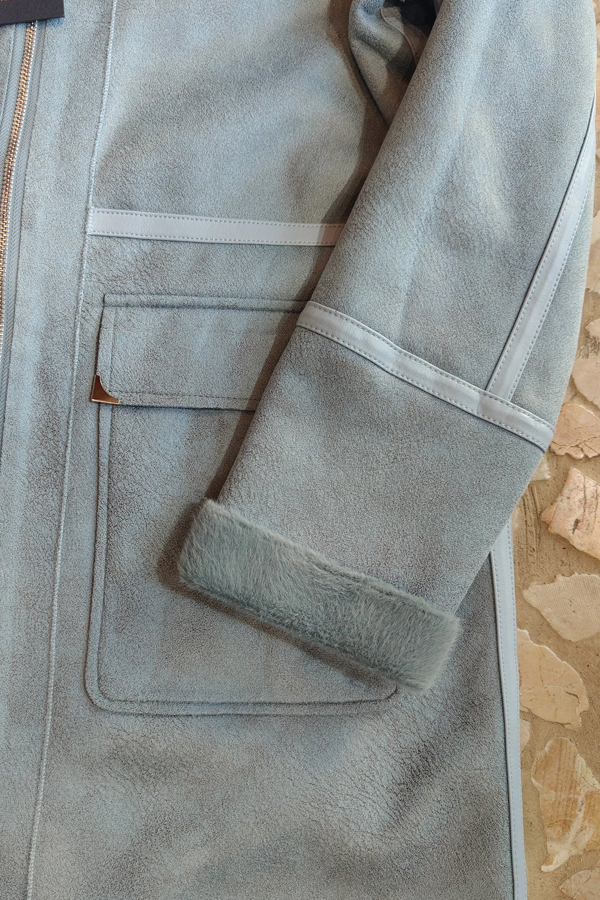 Cappotto reversibile in eco pelliccia