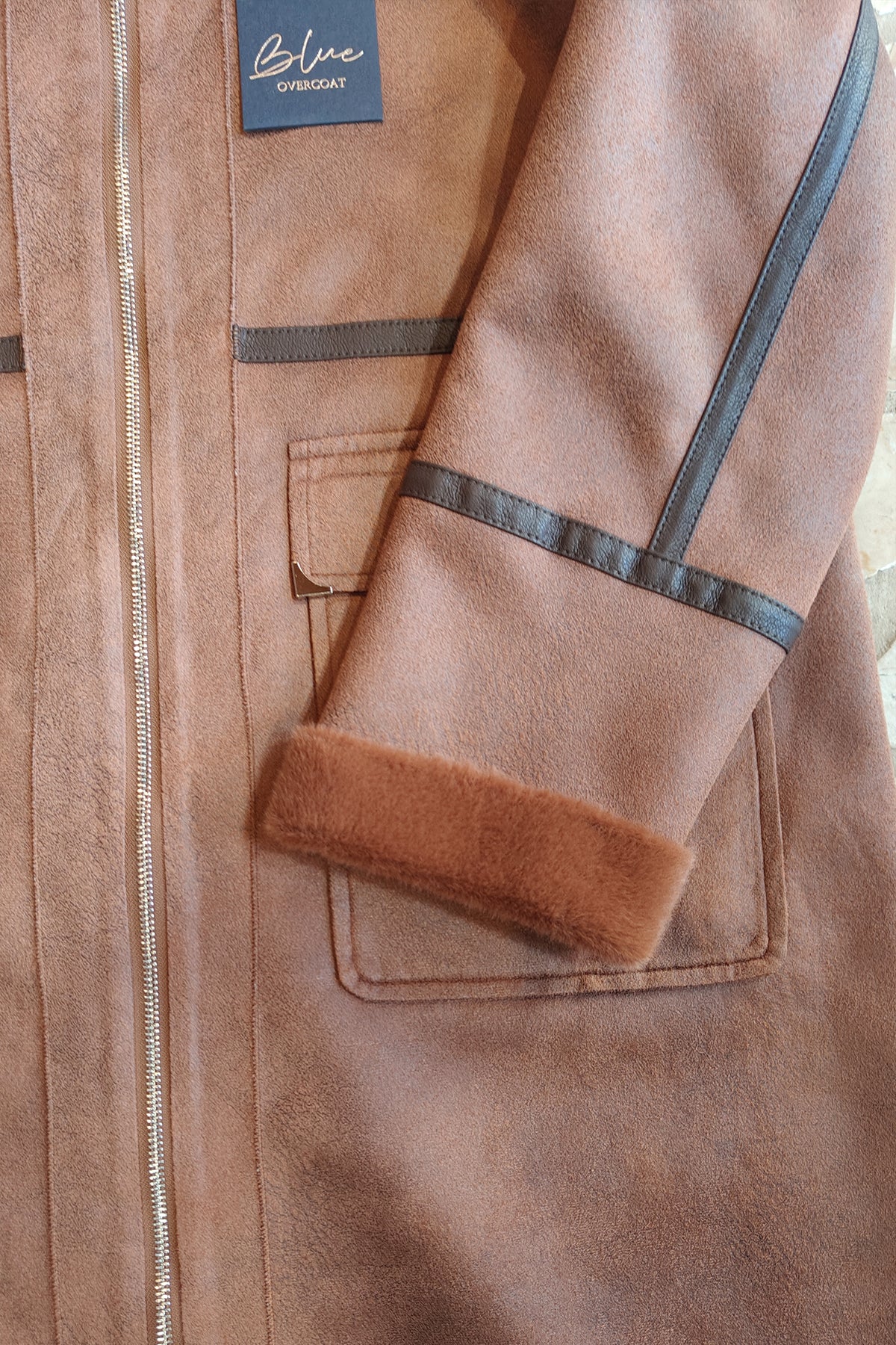 Cappotto reversibile in eco pelliccia