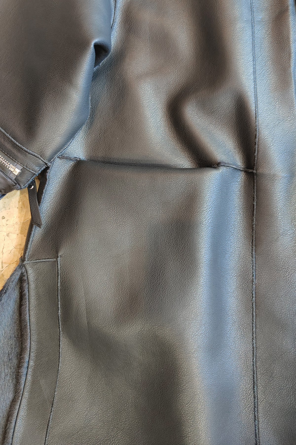 Cappotto reversibile eco pelle e eco pelliccia