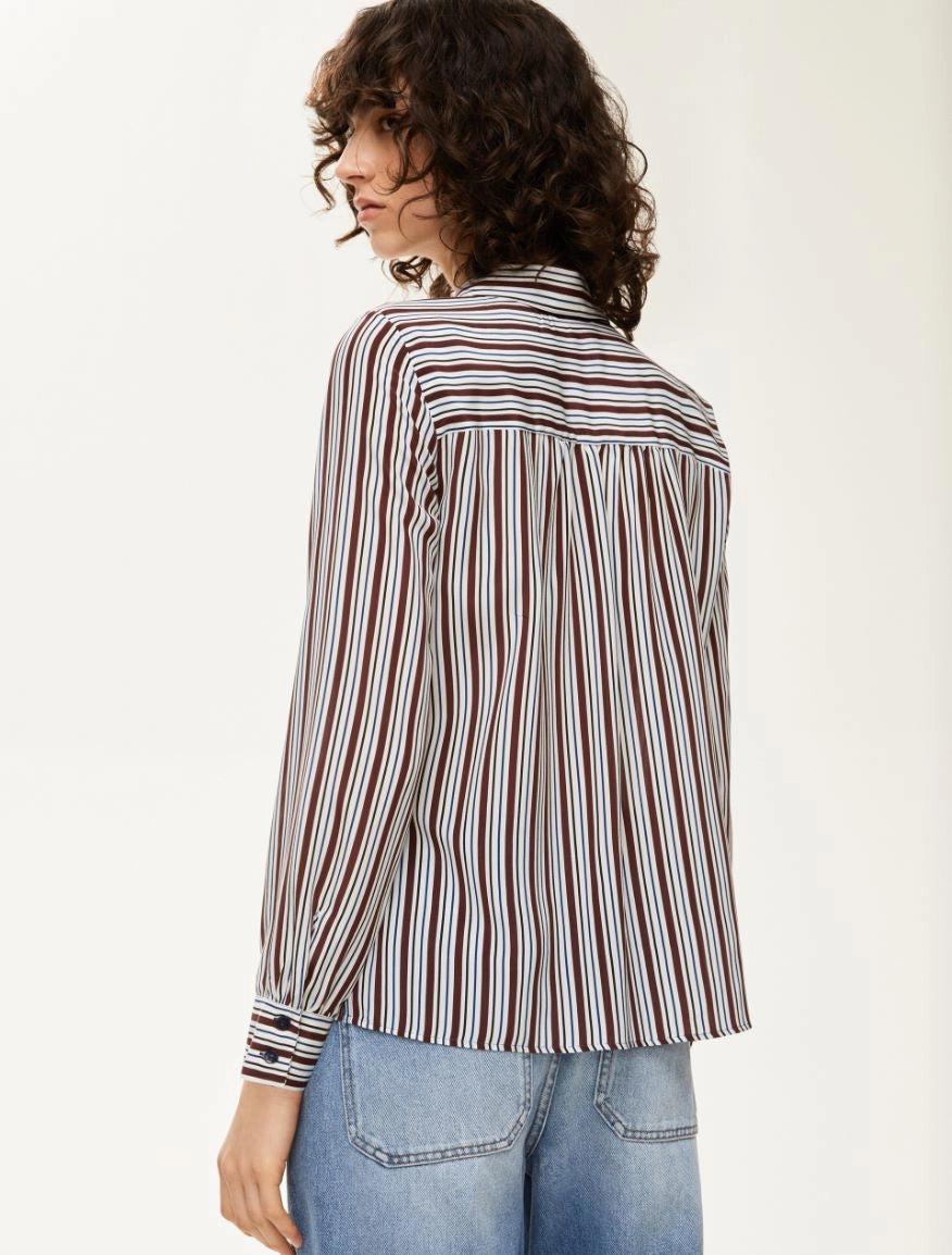 CAMICIA IN PURA SETA Bordeaux
