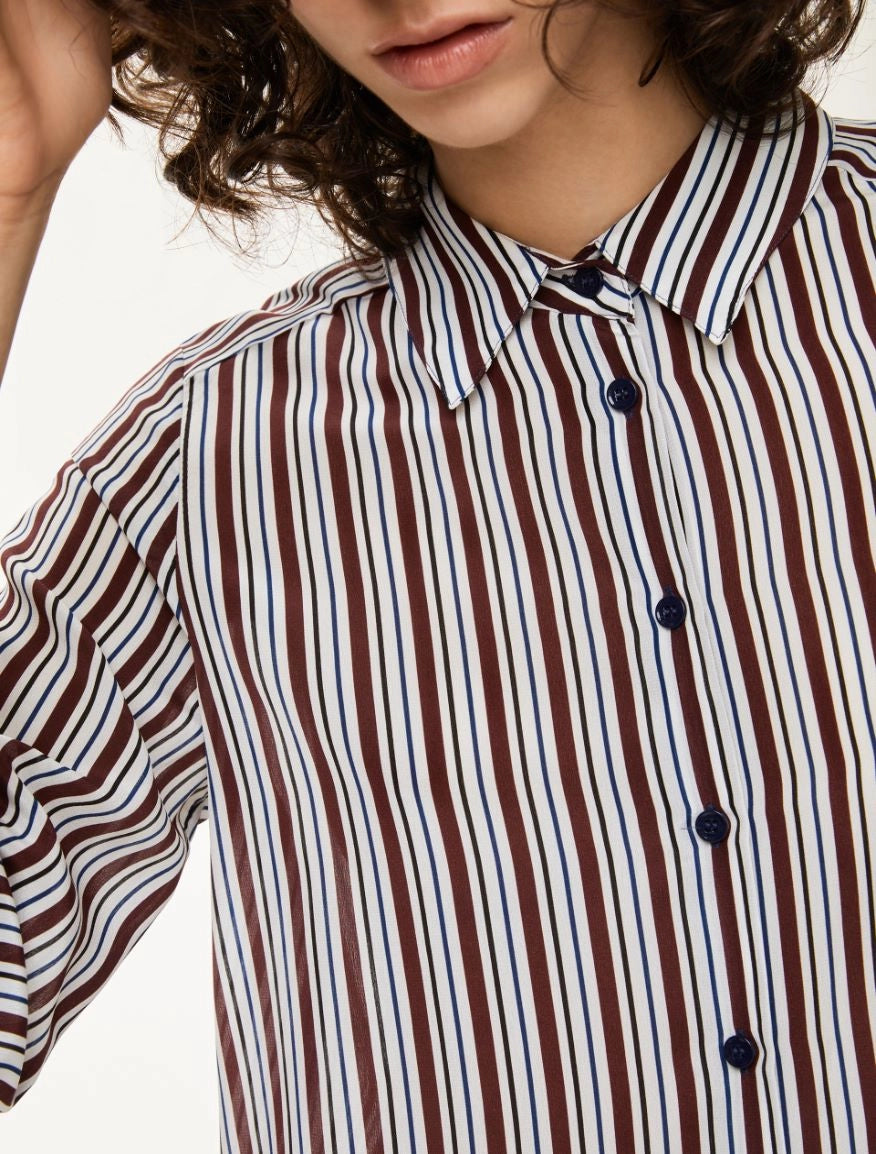 CAMICIA IN PURA SETA Bordeaux