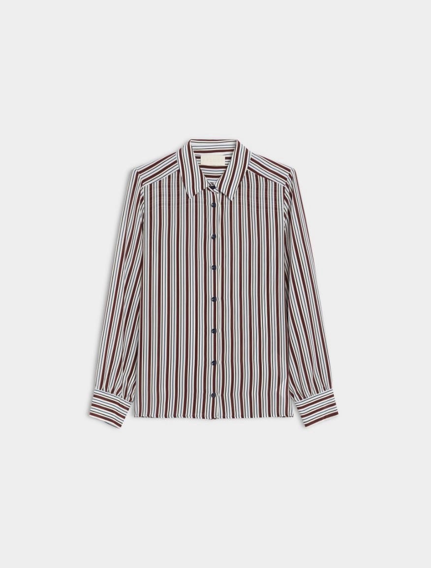 CAMICIA IN PURA SETA Bordeaux