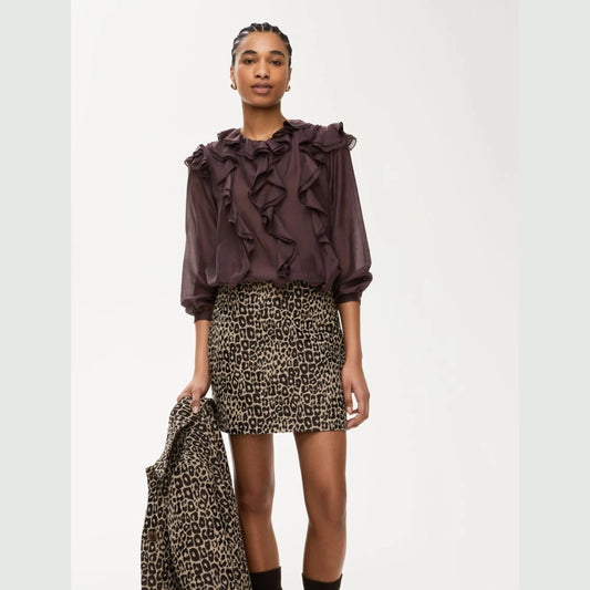 BLUSA IN MISTO SETA Bordeaux