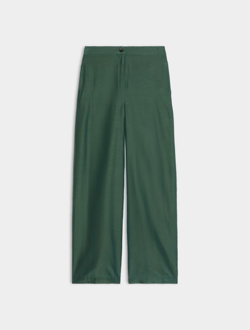 PANTALONI IN MUSSOLA MISTO SETA Verde