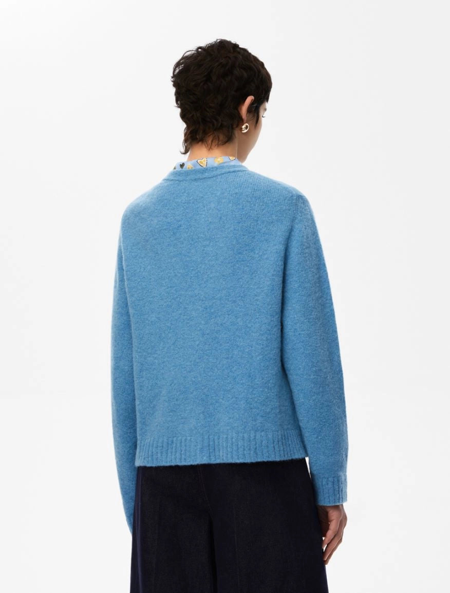 CARDIGAN MISTO ALPACA Turchese