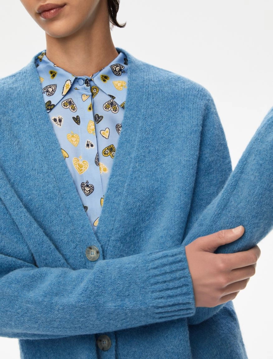 CARDIGAN MISTO ALPACA Turchese