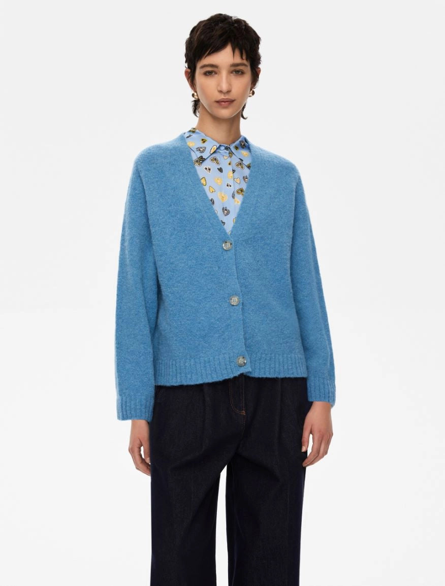 CARDIGAN MISTO ALPACA Turchese