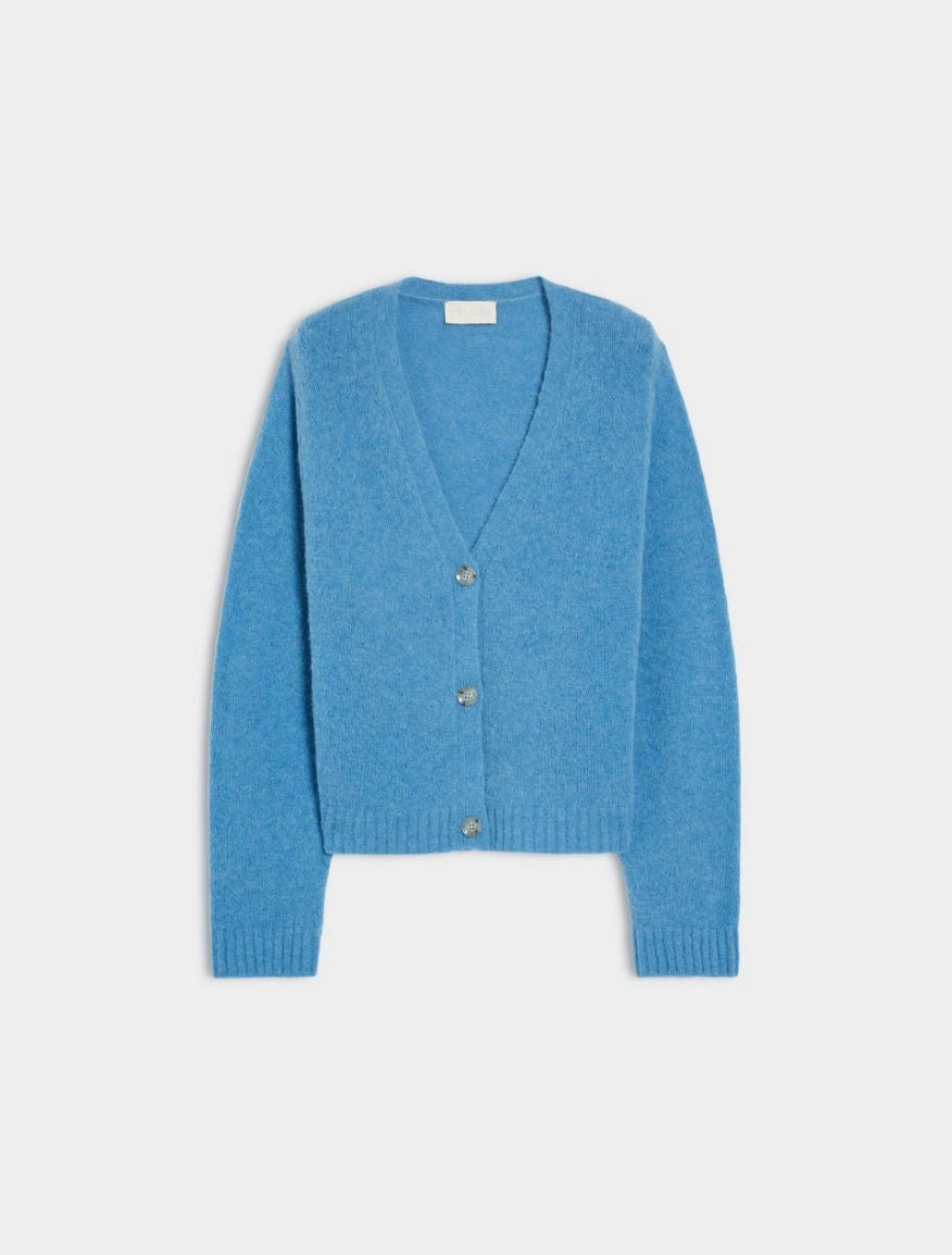 CARDIGAN MISTO ALPACA Turchese