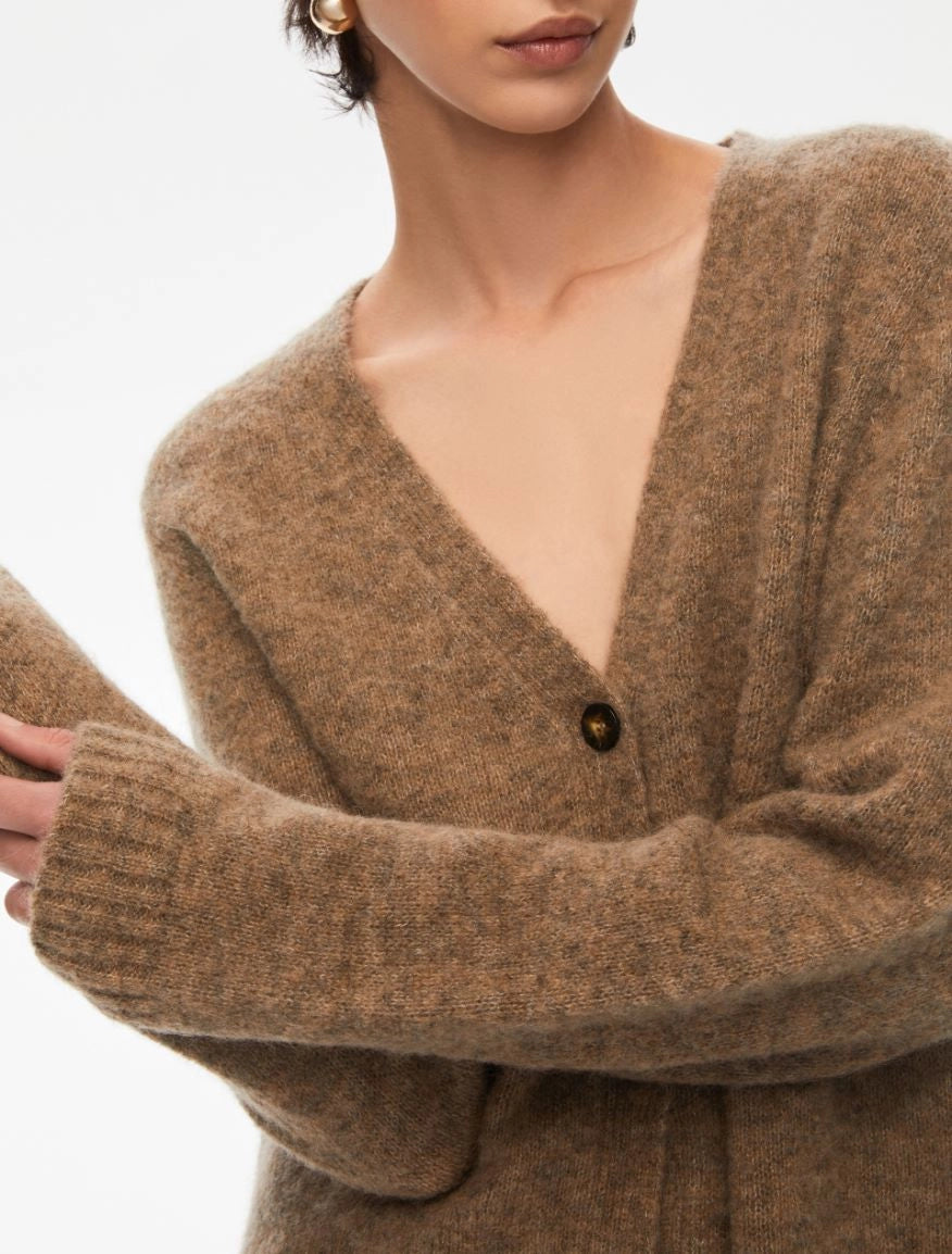 CARDIGAN MISTO ALPACA Noce