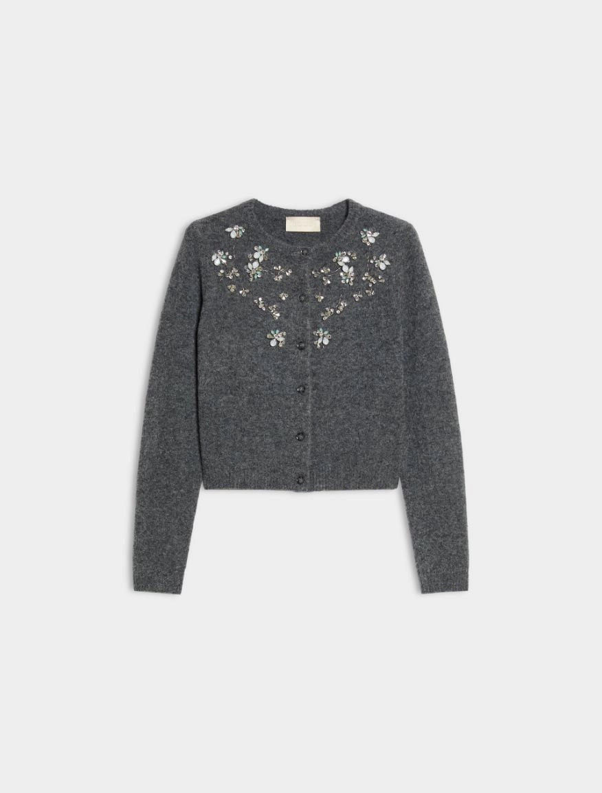 CARDIGAN IN MISTO LANA Grigio Melange