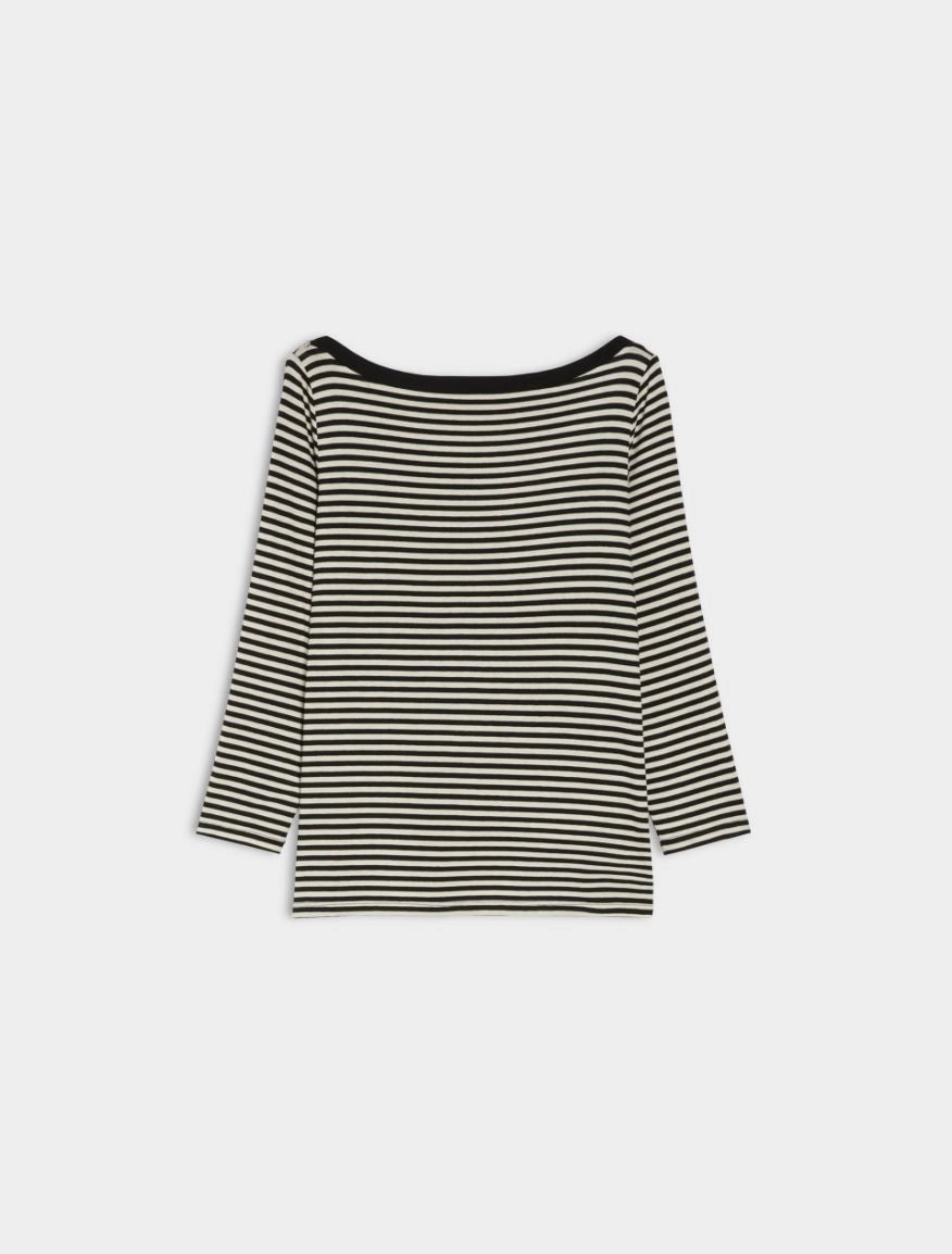 T-SHIRT A BARCHETTA Nero