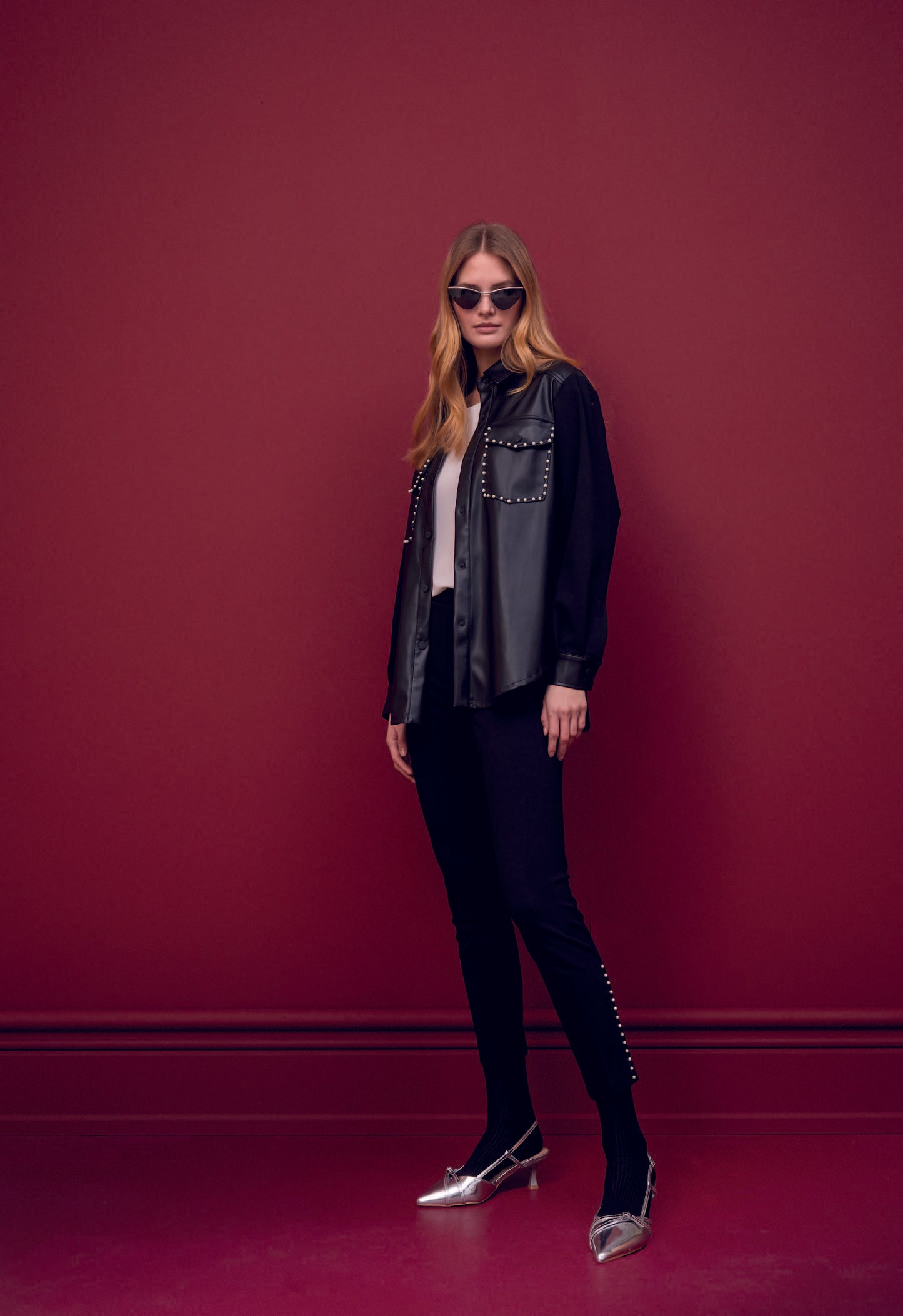 Pantaloni aderenti con perline