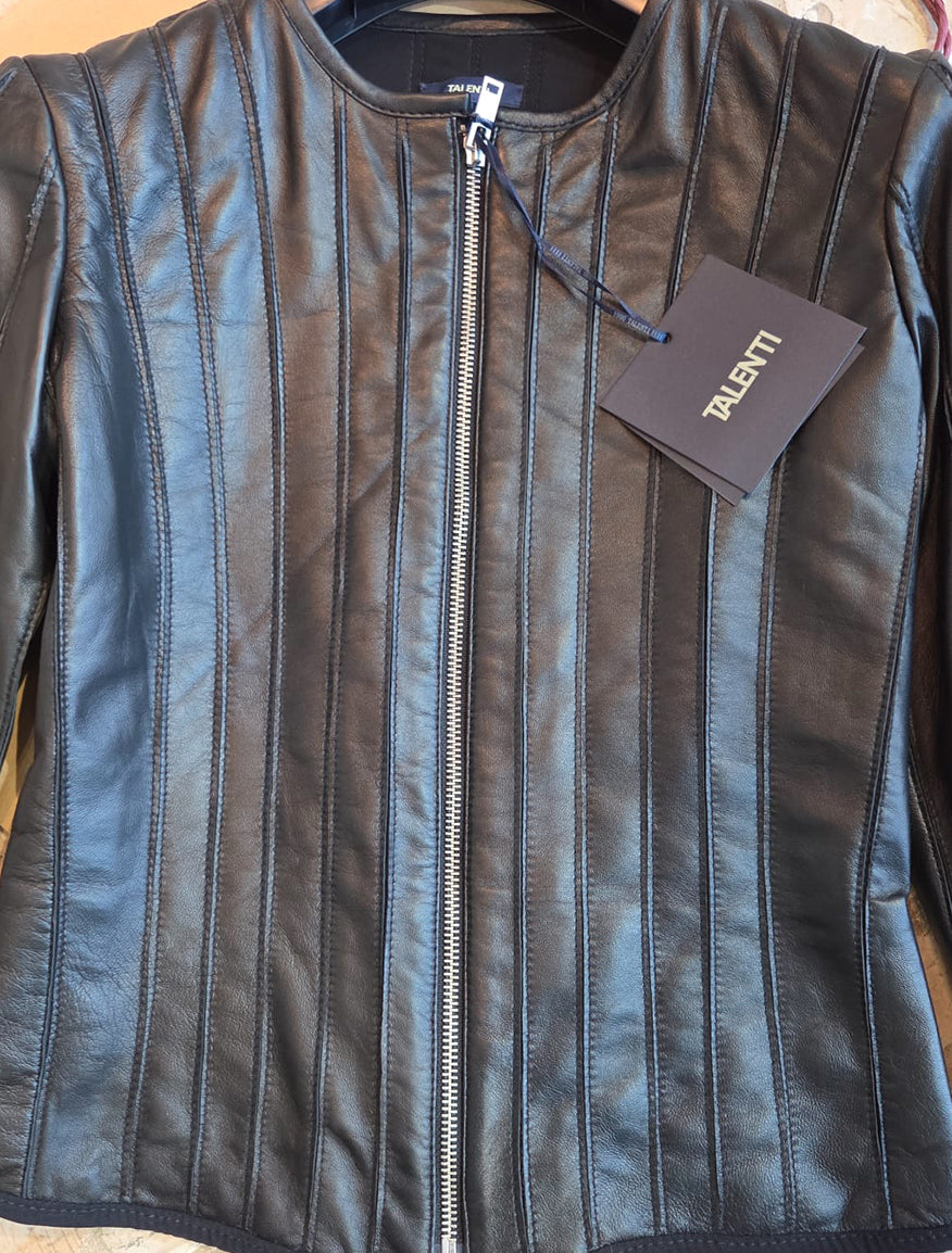 Giacca in pelle Nero