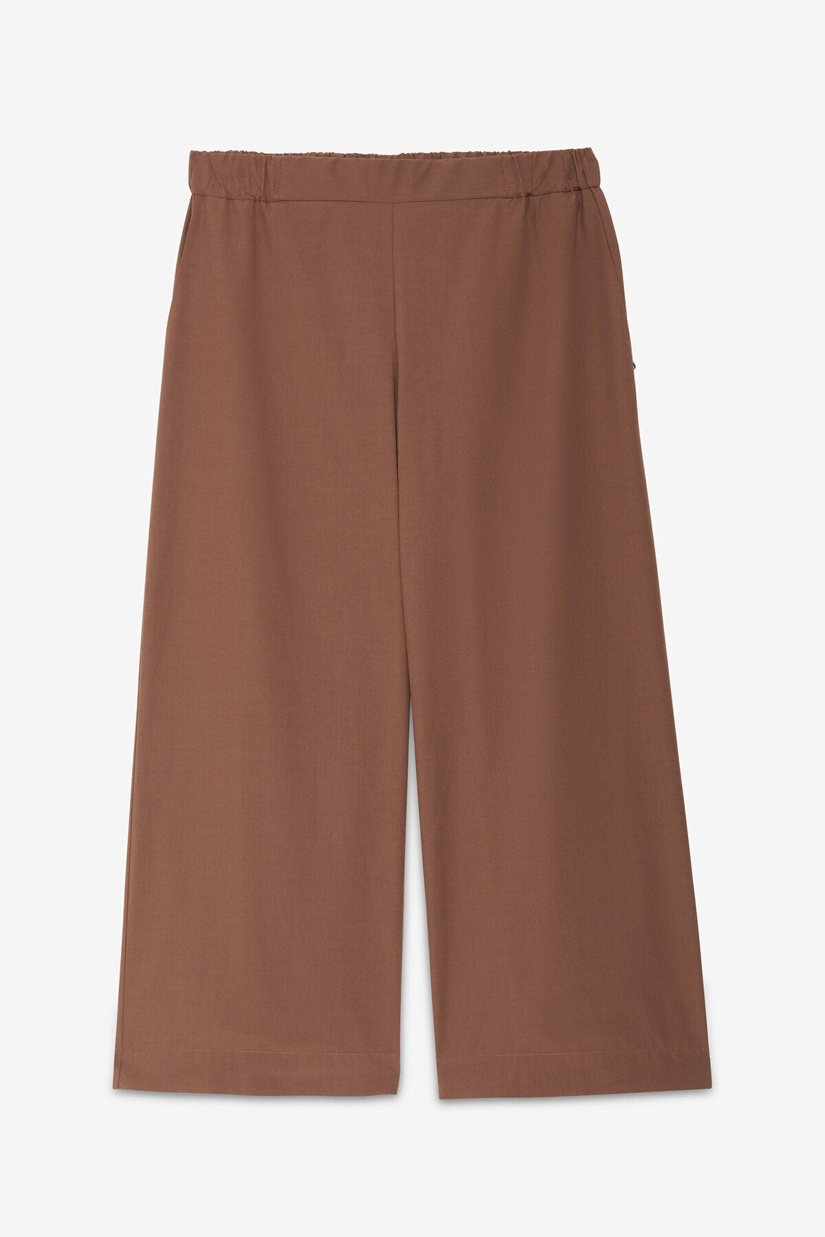 Pantaloni cropped in popeline