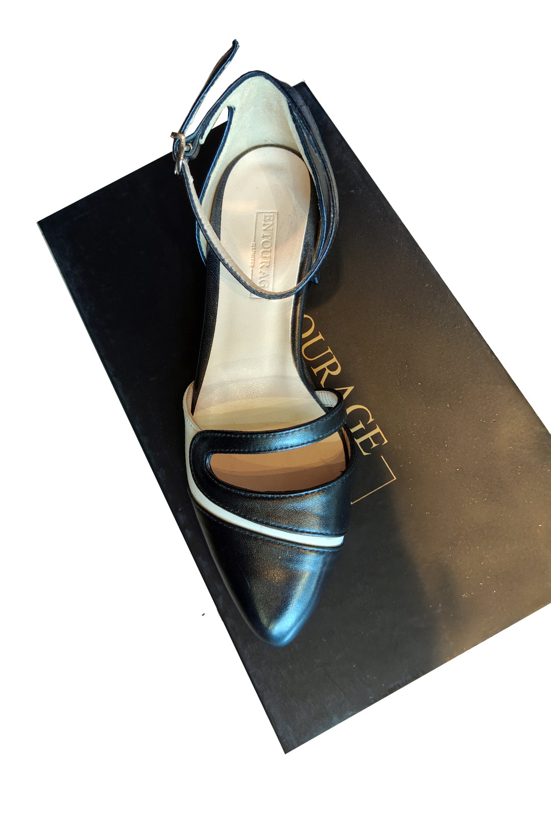 Décolleté nappa nero-bianco