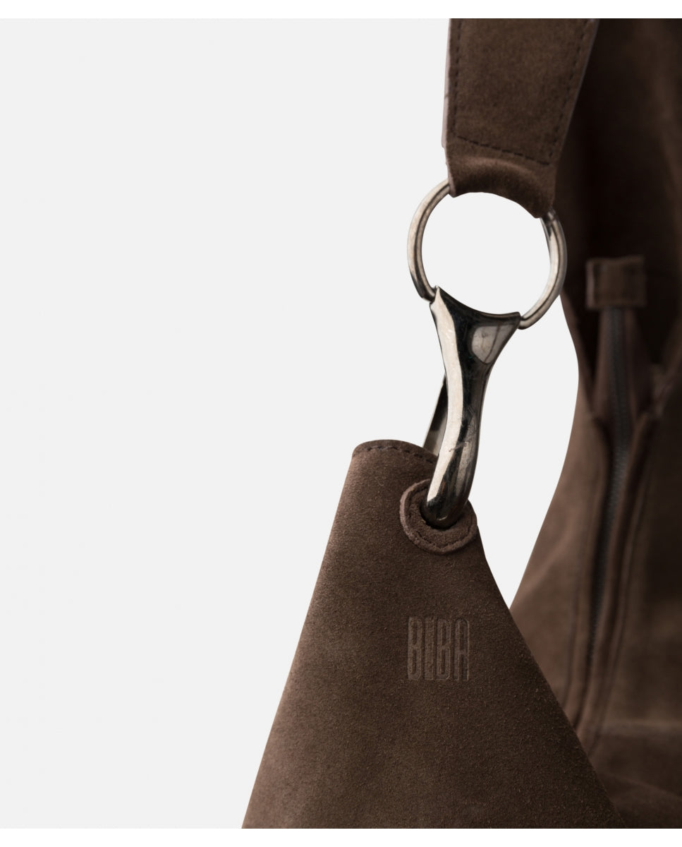 Borsa hobo a tracolla in pelle scamosciata