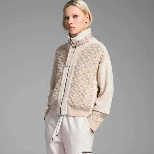 Giubbino con zip jacquard