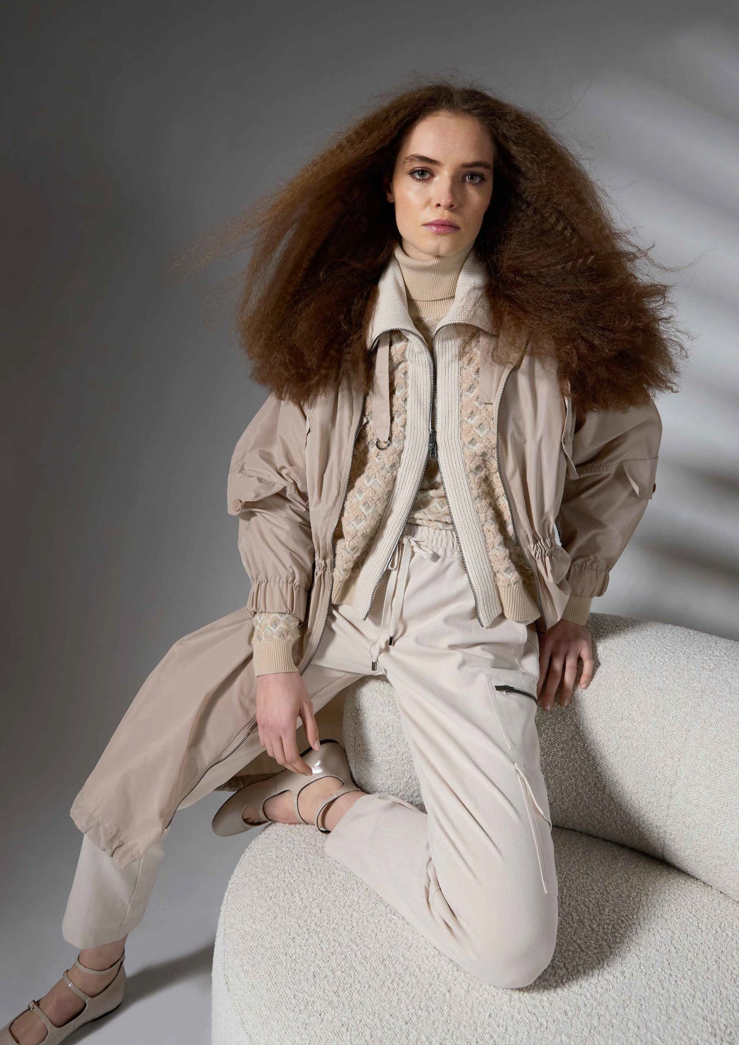 Giubbino con zip jacquard