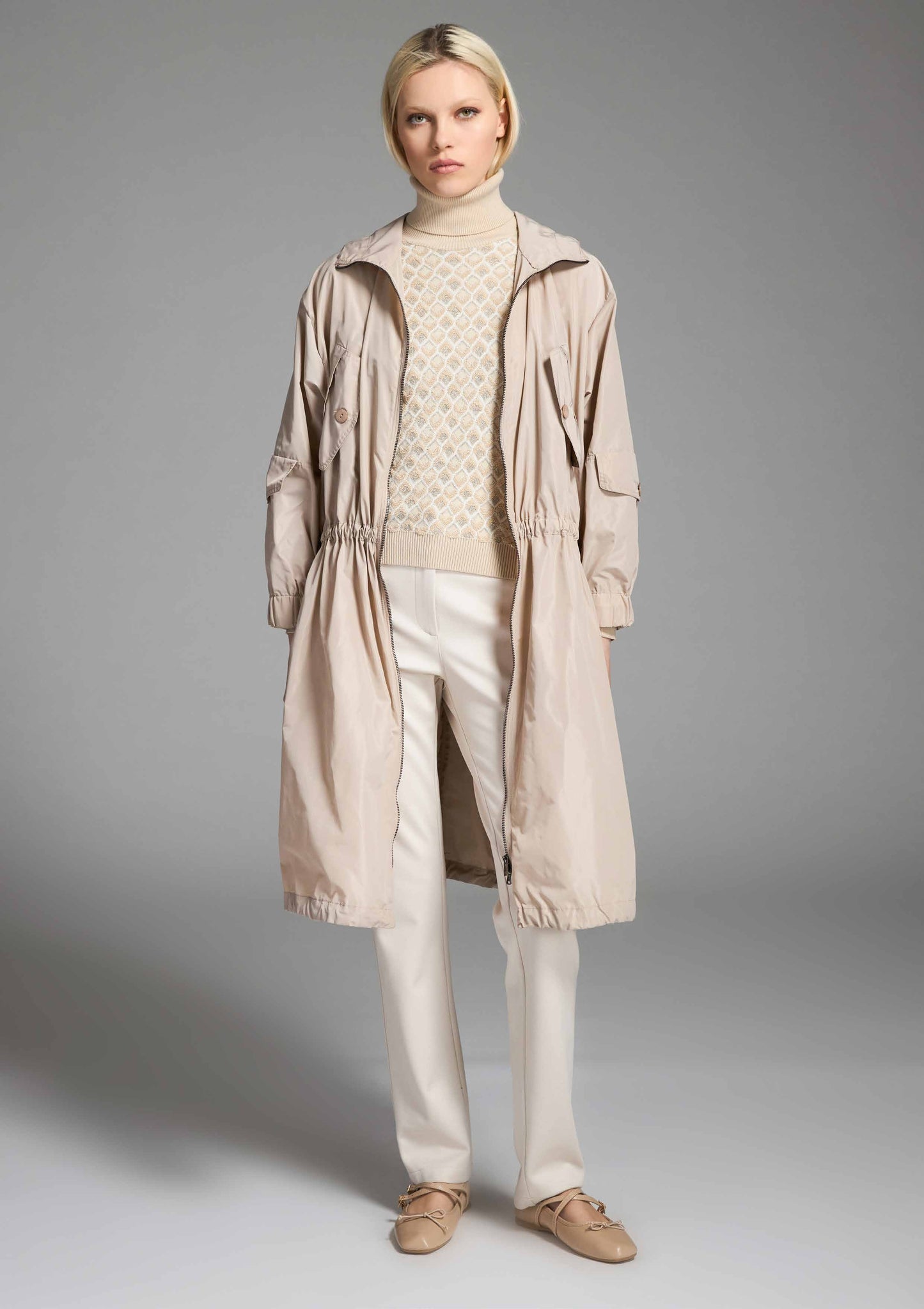 Maglia collo alto jacquard