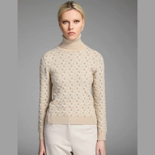 Maglia collo alto jacquard