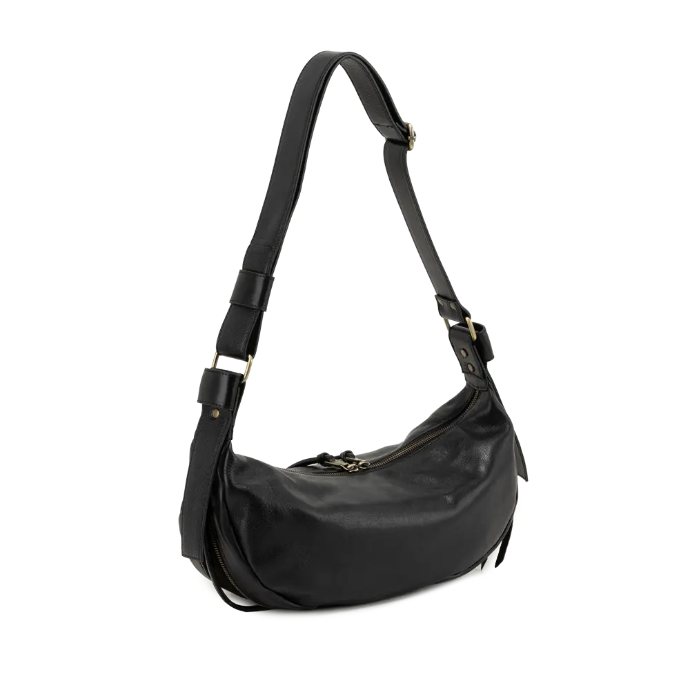 Borsa a spalla con tracolla regolabile - nero