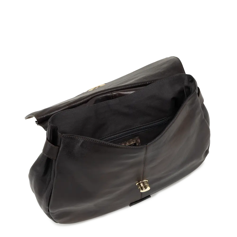Borsa a spalla con tracolla aggiuntiva regolabile - t. moro