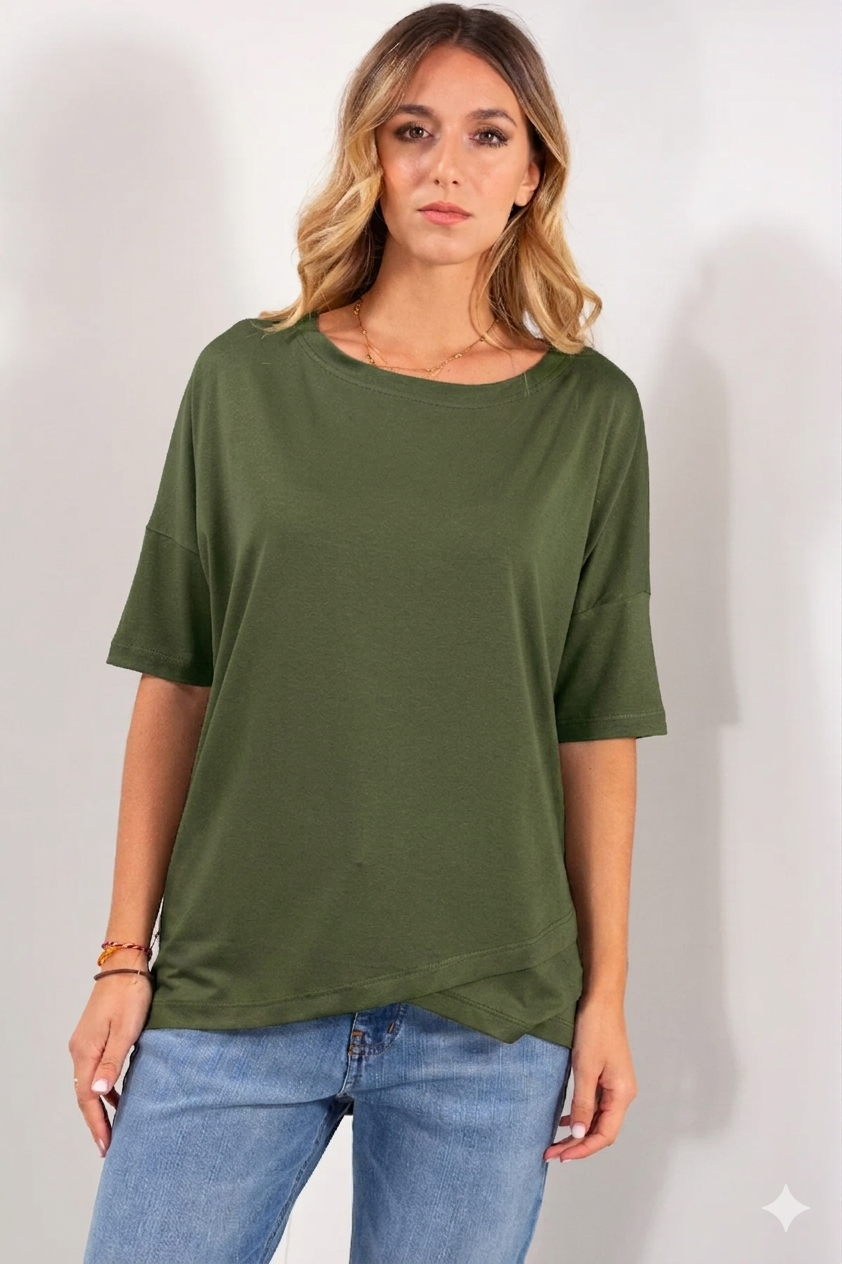 Maglia kimono incrociato