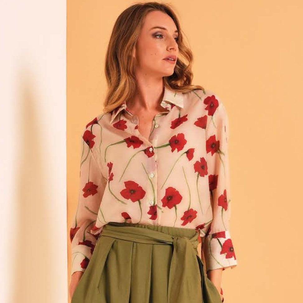 Camicia fantasia papaveri