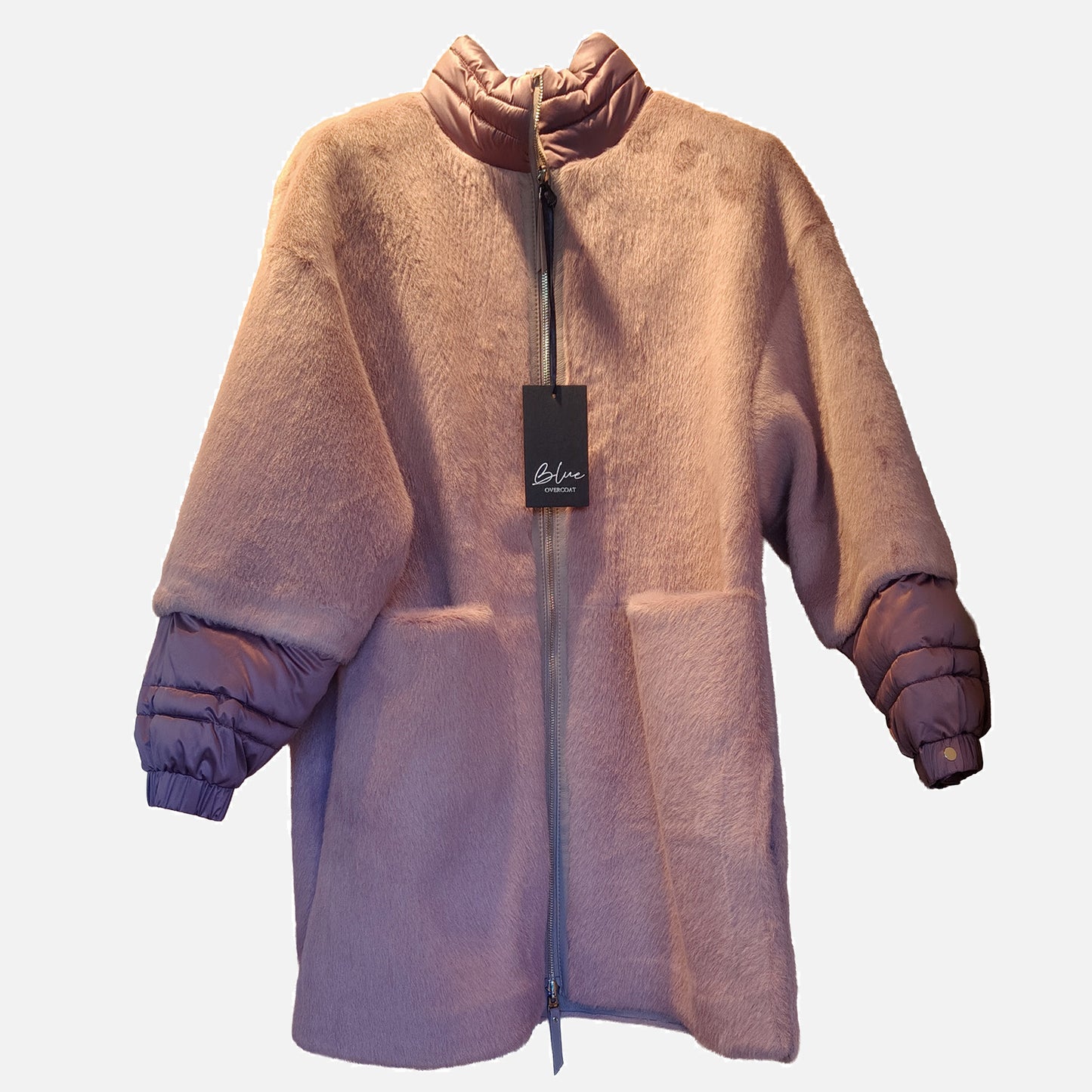 Cappotto reversibile eco pelle e eco pelliccia