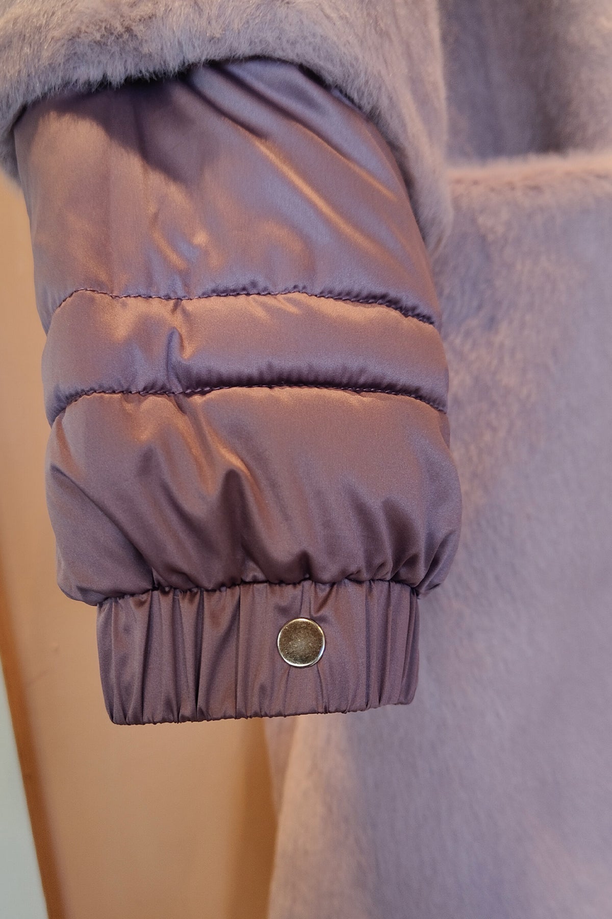 Cappotto reversibile eco pelle e eco pelliccia