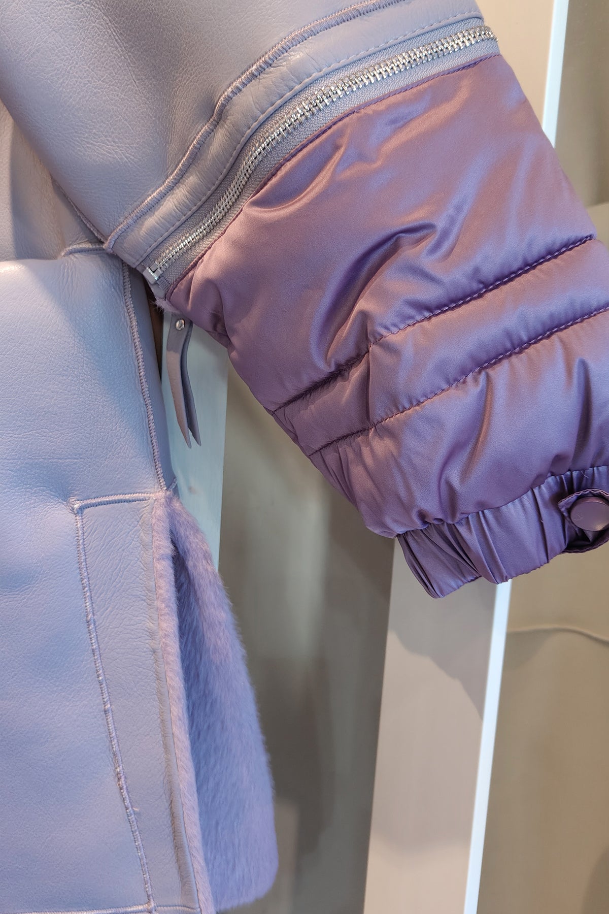 Cappotto reversibile eco pelle e eco pelliccia