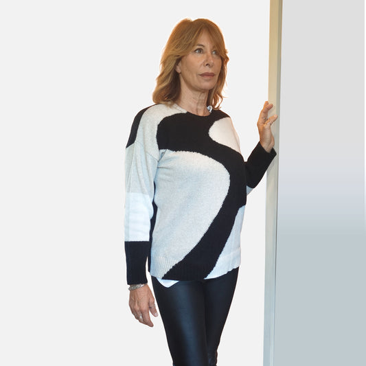 Girocollo con inserti in lurex