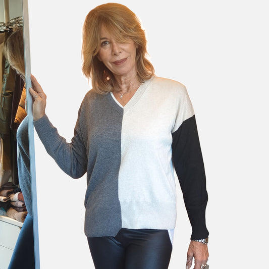 Pullover asimmetrico a V