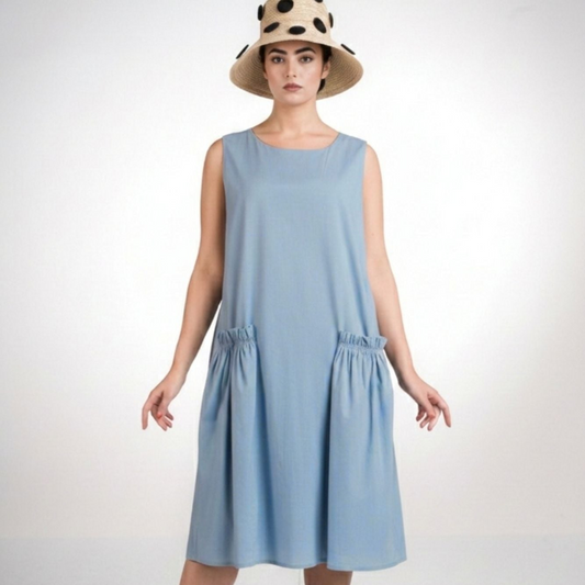 ABITO COTONE AZZURRO