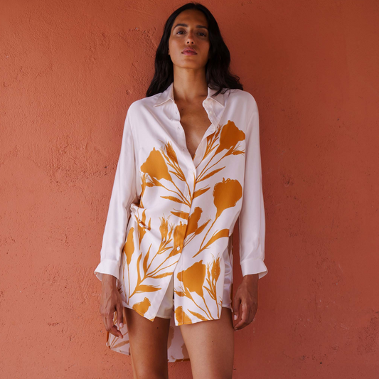 Camicia maxi in viscosa
