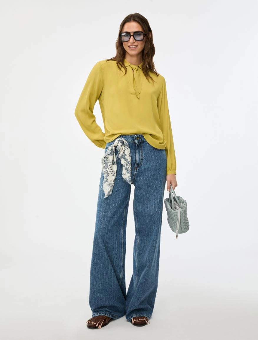 BLUSA IN MISTO SETA Giallo