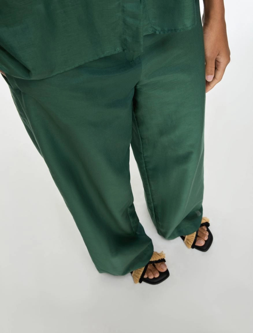 PANTALONI IN MUSSOLA MISTO SETA Verde