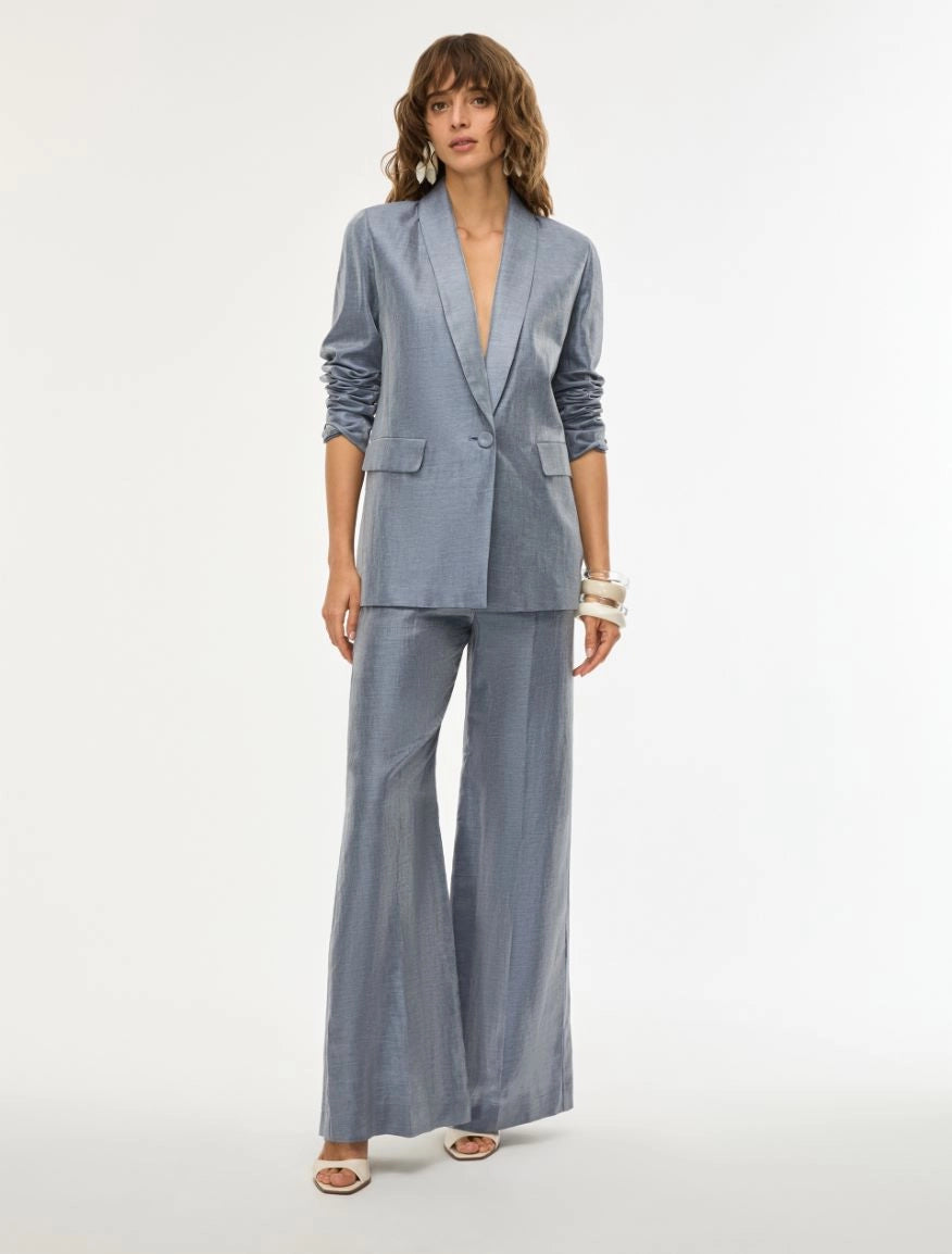 PANTALONI IN MISTO LINO Avio