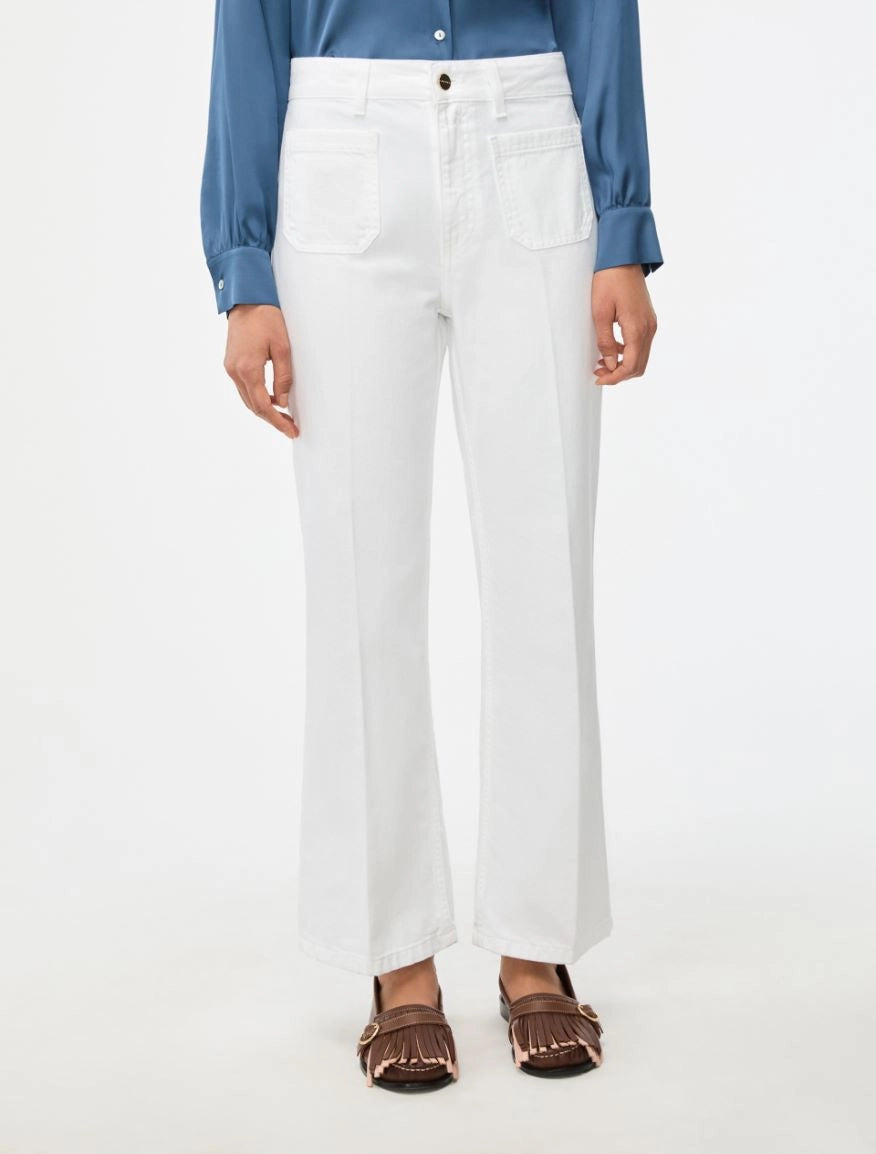 PANTALONI IN COTONE Bianco Ottico