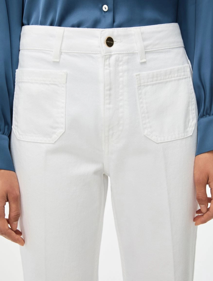 PANTALONI IN COTONE Bianco Ottico