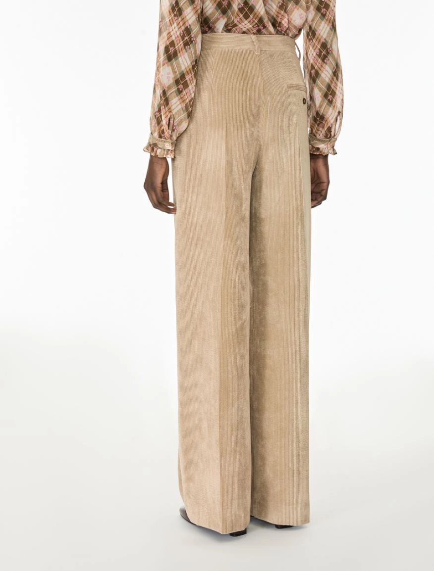 PANTALONI IN VELLUTO Kaki