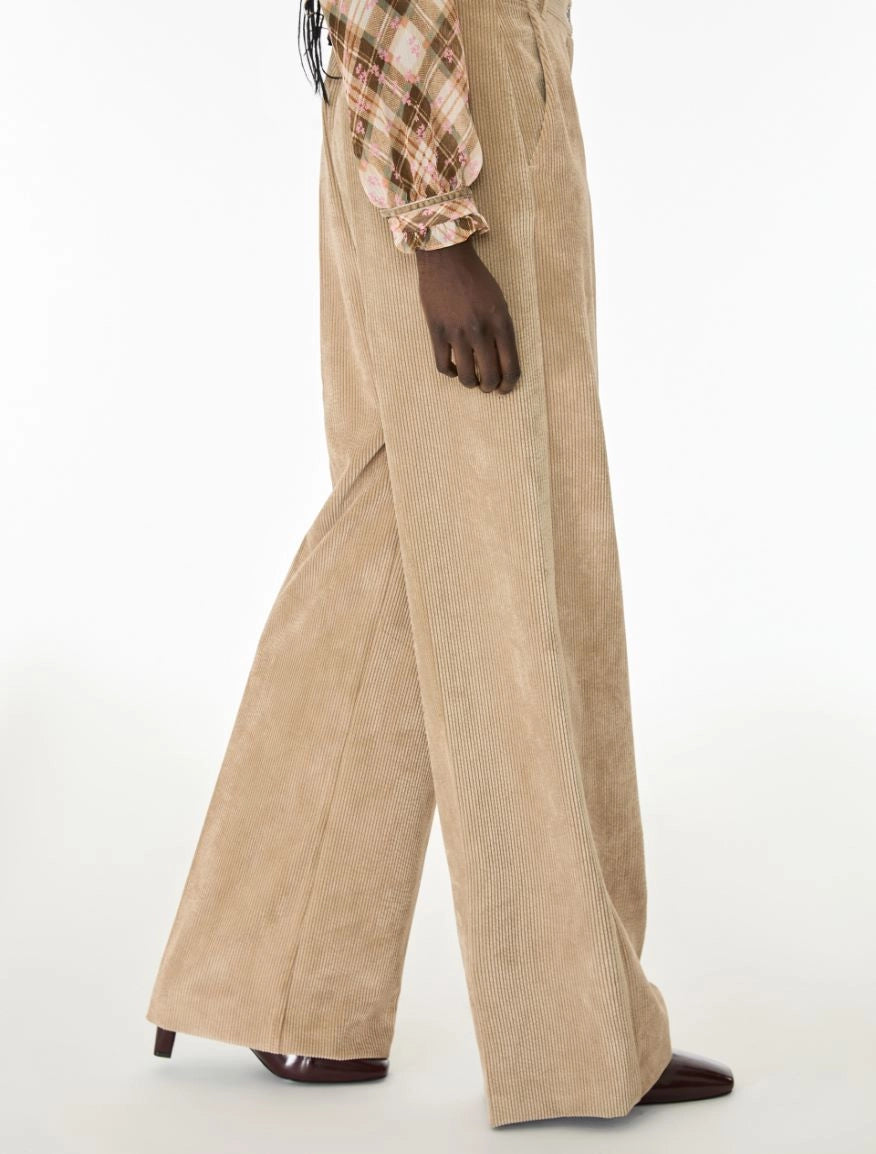 PANTALONI IN VELLUTO Kaki