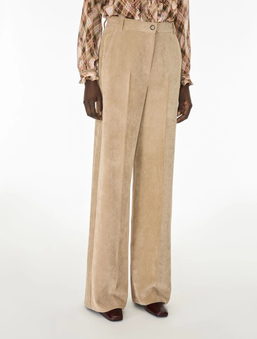 PANTALONI IN VELLUTO Kaki