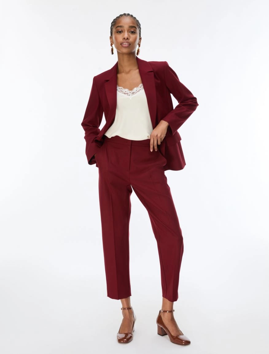 PANTALONI IN TESSUTO STRETCH Rubino