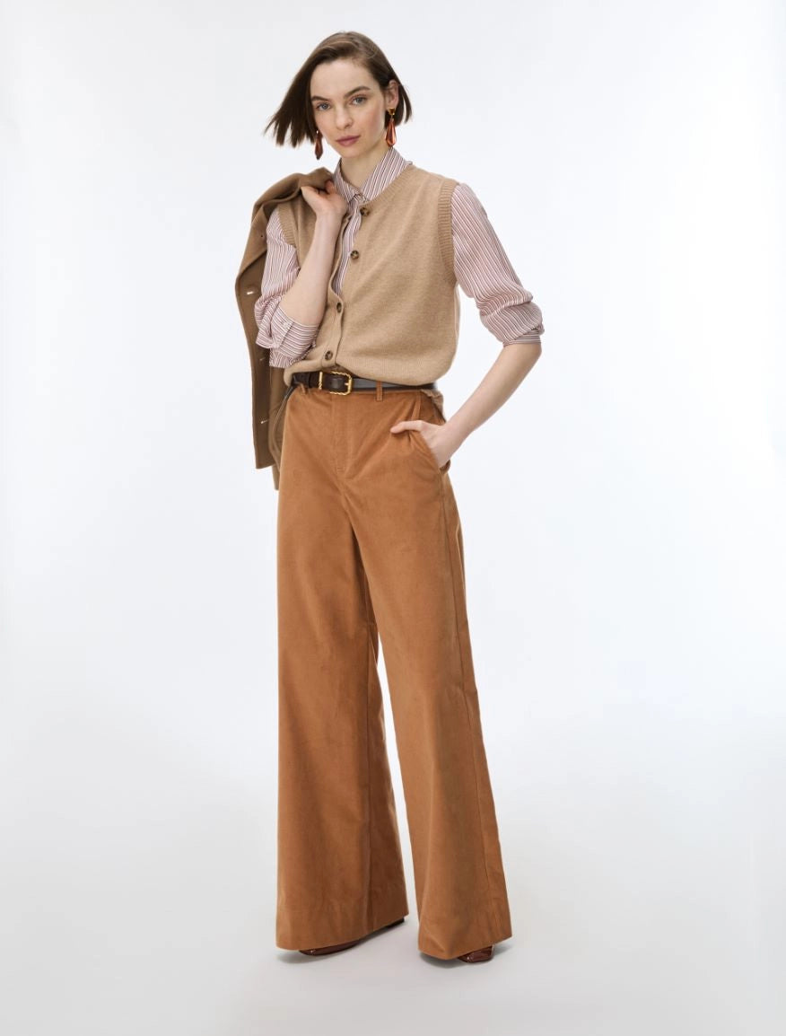 PANTALONI IN VELLUTO Cammello