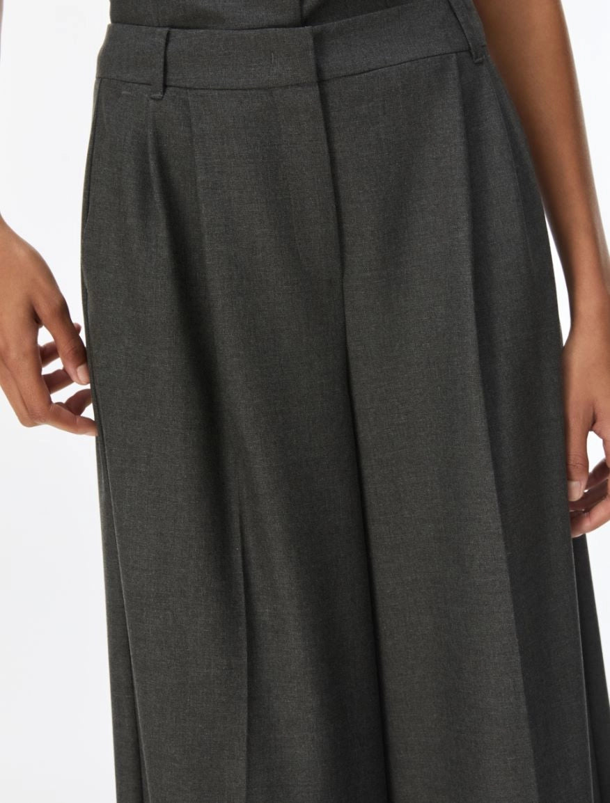 PANTALONI WIDE LEG CON PINCES Grigio Ardesia
