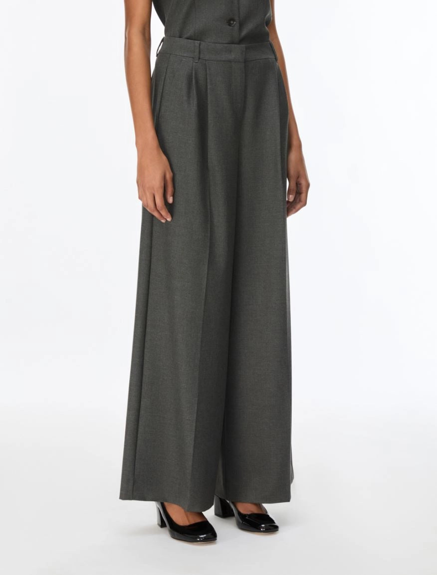 PANTALONI WIDE LEG CON PINCES Grigio Ardesia