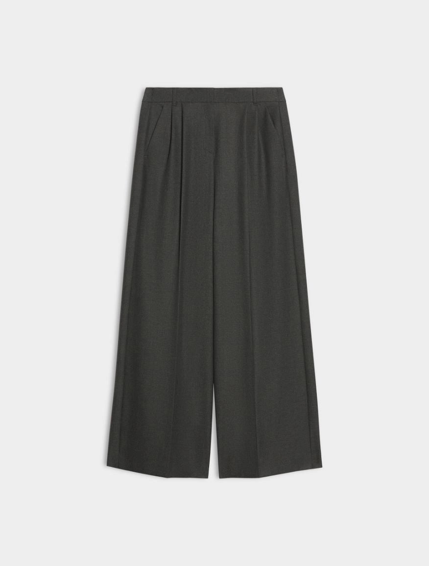PANTALONI WIDE LEG CON PINCES Grigio Ardesia