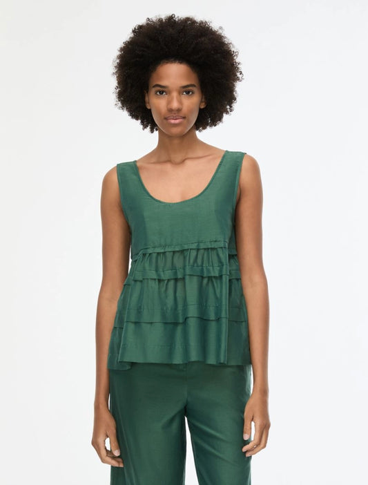 TOP IN MISTO SETA Verde